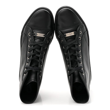 Gucci Miro Soft Calfskin Mens High Top Sneakers 10 Black 2 of 10