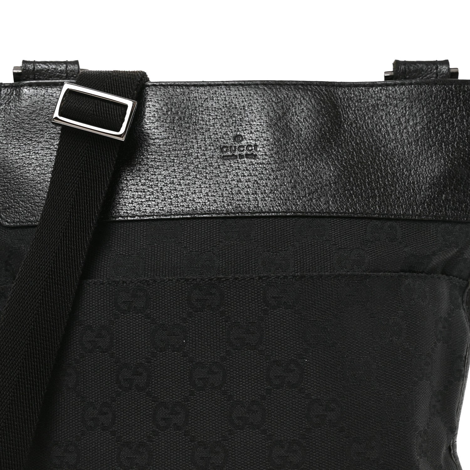 Gucci GG Monogram Messenger Crossbody Bag Black 7 of 9