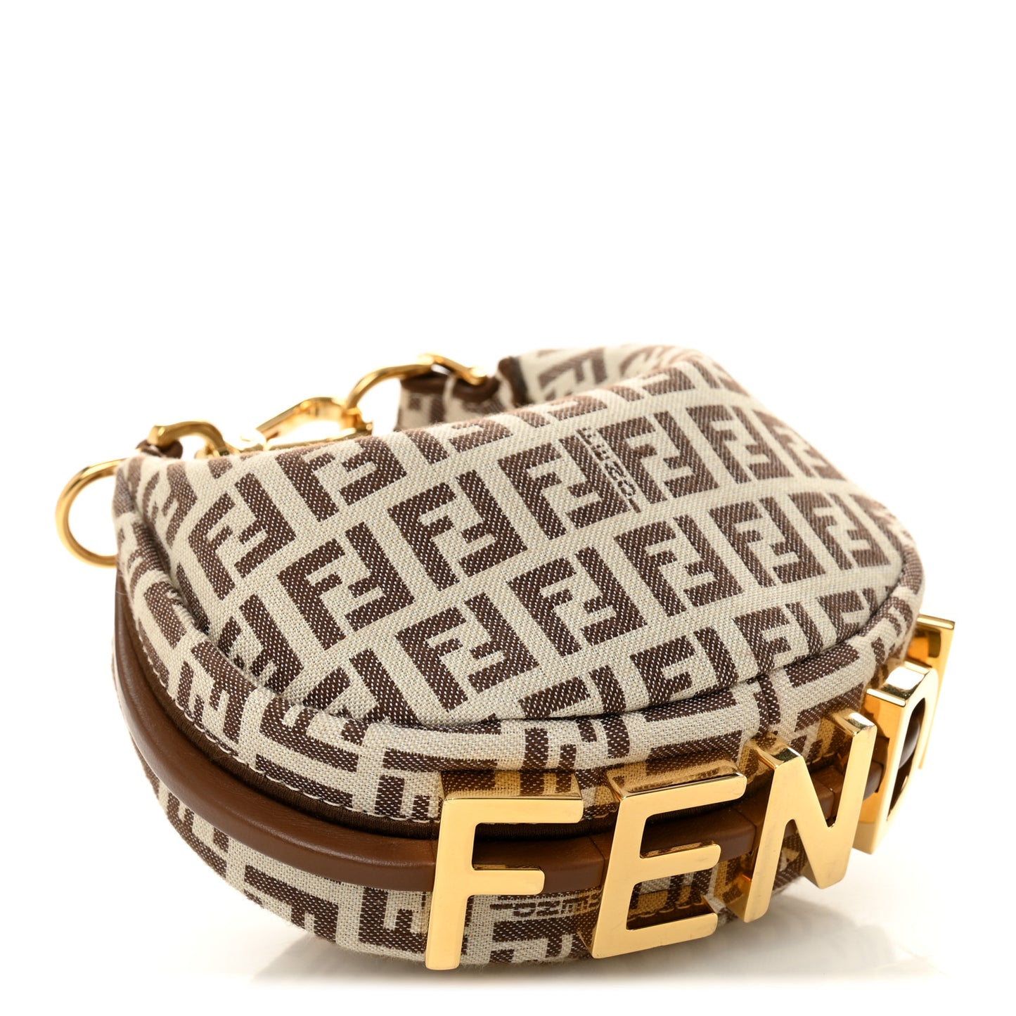 Fabric Jacquard FF 1974 Nano Fendigraphy Hobo Charm Beige