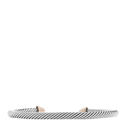 David Yurman Sterling Silver 14K Yellow Gold 4mm Cable Classics Bracelet 2 of 3