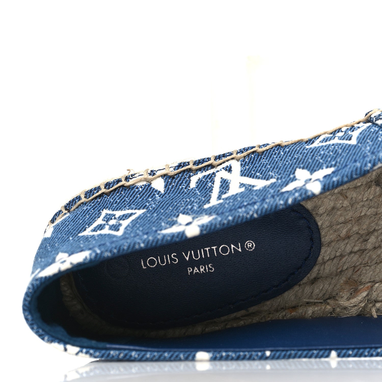 Louis Vuitton Monogram Denim Starboard Espadrille Flats 35 Blue 7 of 8