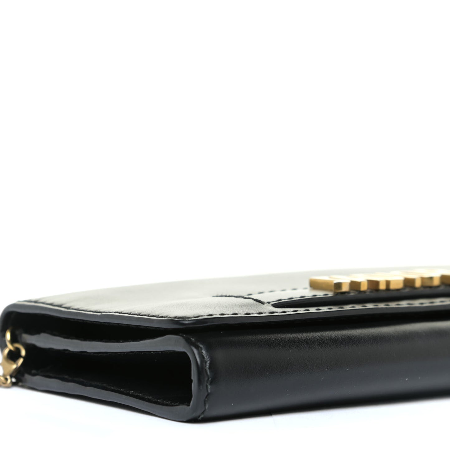 Smooth Calfskin J'adior Croisiere Chain Wallet Black