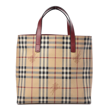 Burberry Haymarket Check Small Tote Red 1 of 15