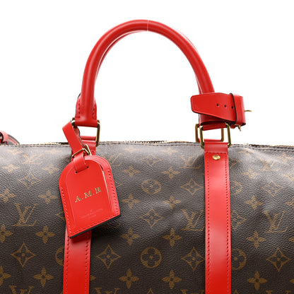 Louis Vuitton Calfskin Monogram Keepall Bandouliere 50 Coquelicot 4 of 9