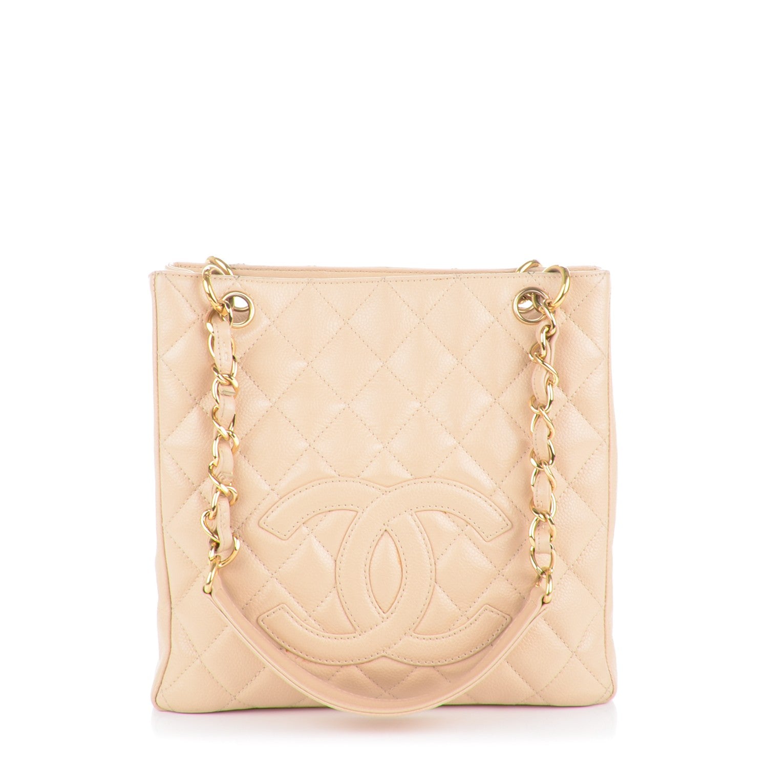 Chanel Caviar Quilted Petit Shopping Tote PST Beige Clair 1 of 8