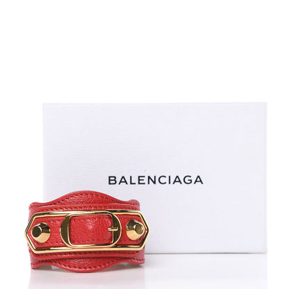 Balenciaga Chevre Gold Metallic Edge Hardware Bracelet S Rouge Grenade 6 of 6