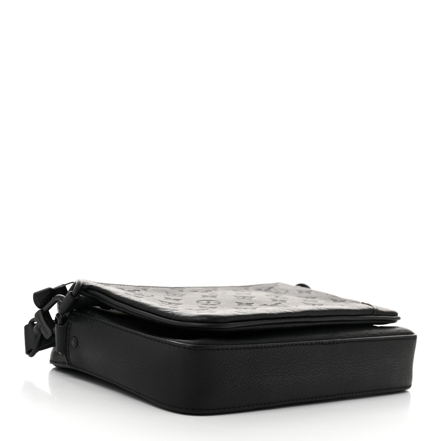 Louis Vuitton Calfskin Monogram Shadow Trio Messenger Black 4 of 9