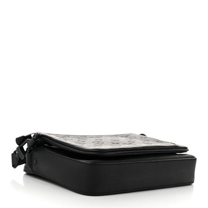 Louis Vuitton Calfskin Monogram Shadow Trio Messenger Black 4 of 9