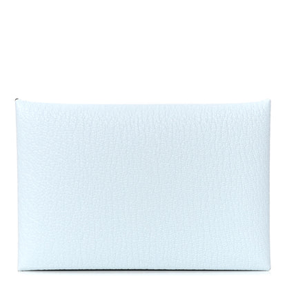 Hermes Chevre Mysore Verso Calvi Card Case Bleu Brume Brique 1 of 4