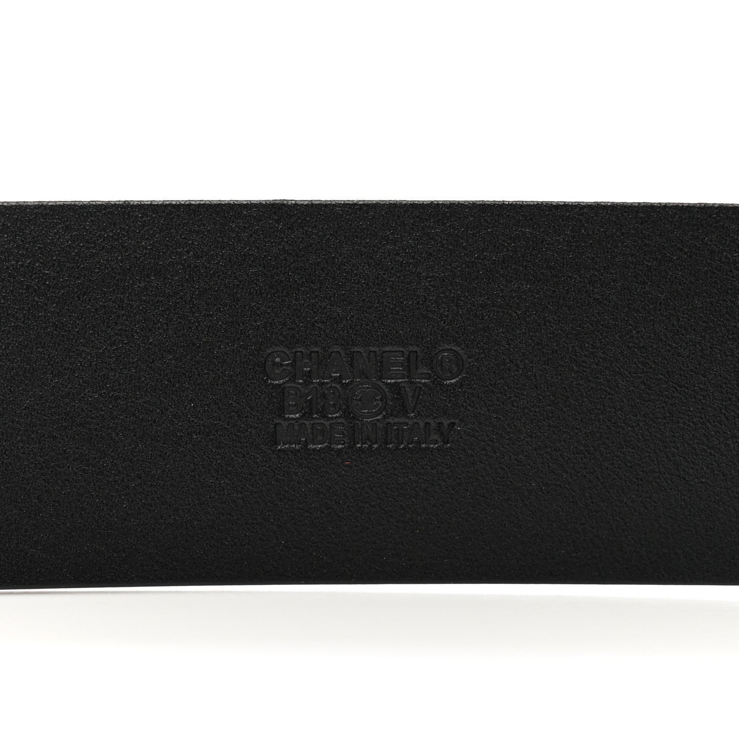 Crumpled Calfskin Lambskin Pearl CC Belt 80 32 Black
