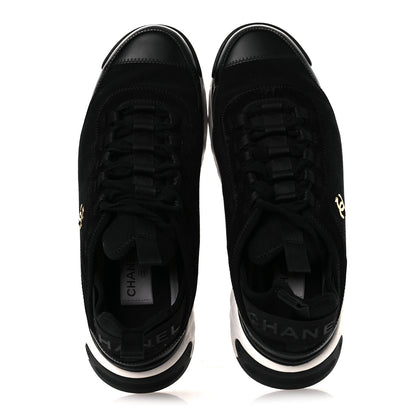 Chanel Velvet Calfskin Mixed Fibers CC Sneakers 40.5 Black 2 of 11