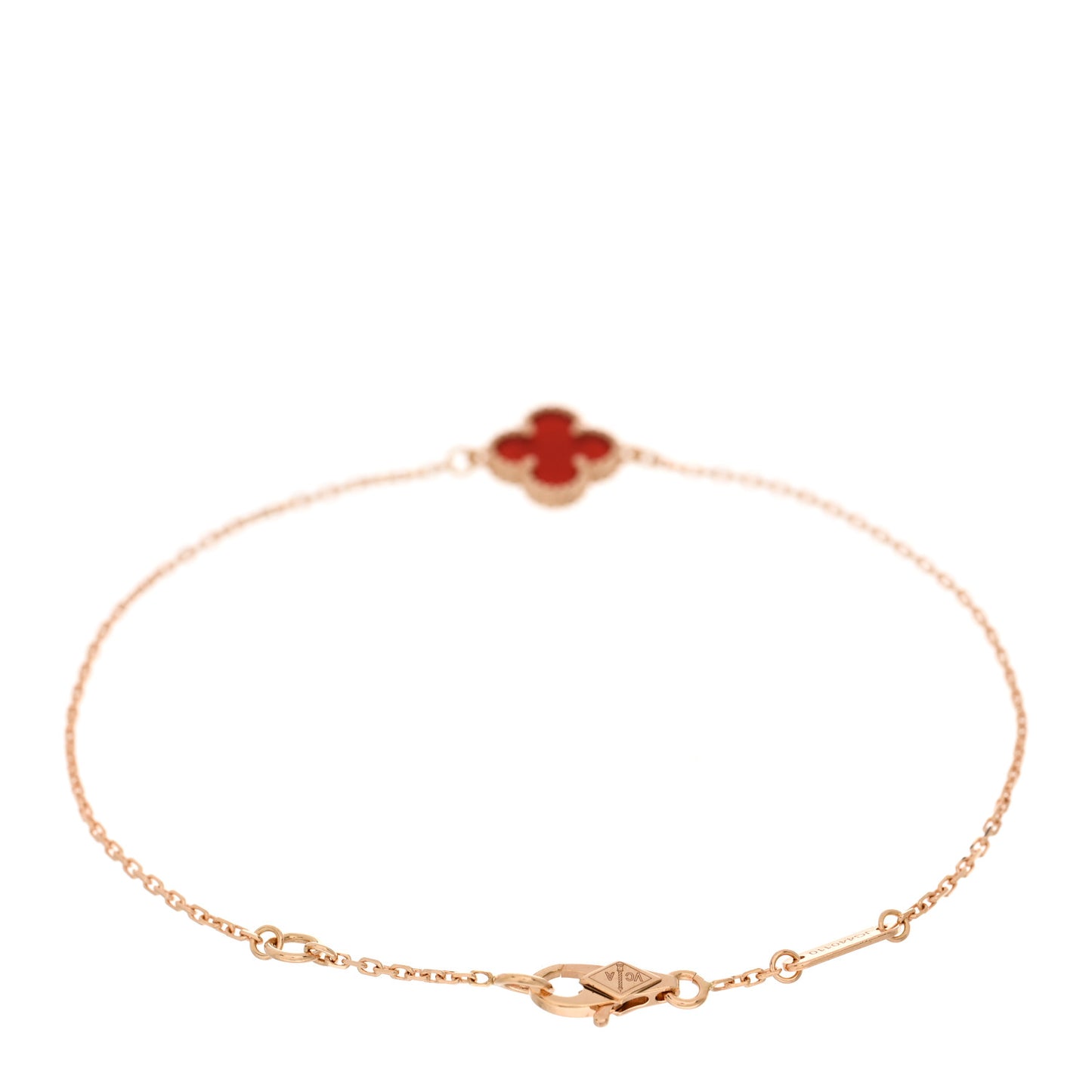 18K Rose Gold Carnelian Sweet Alhambra Bracelet