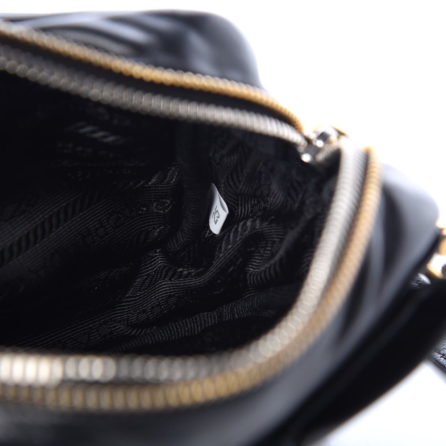 Glace Calfskin Zippers Bow Clutch Black