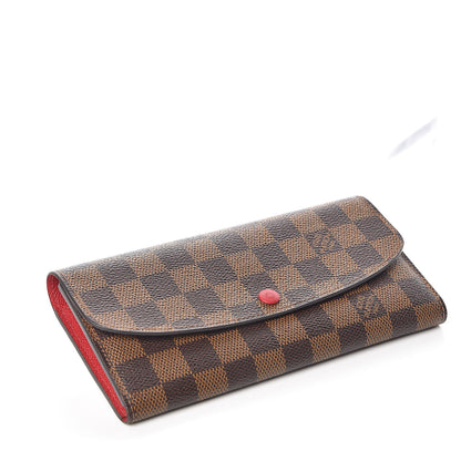 Louis Vuitton Damier Ebene Emilie Wallet Red 4 of 10