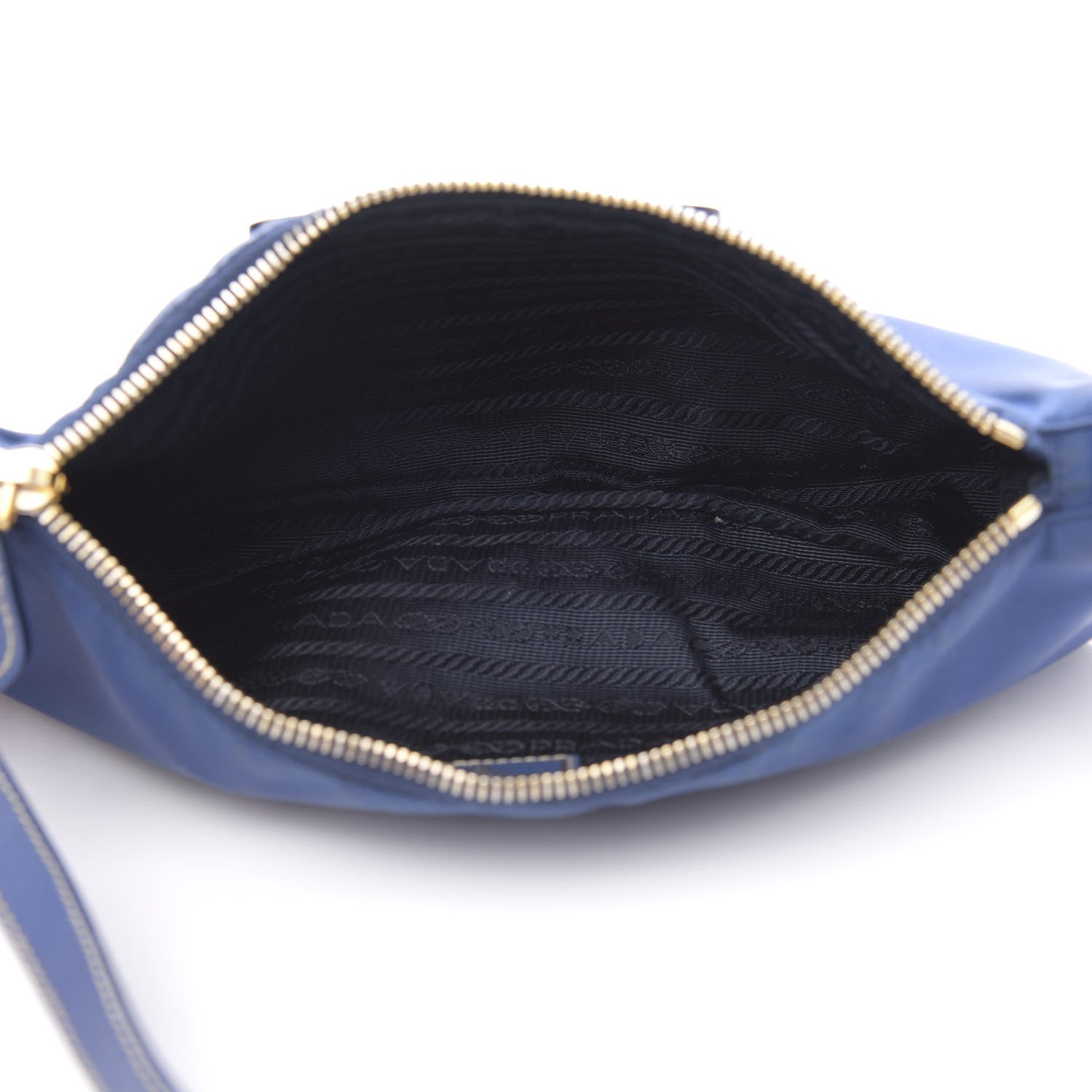 Prada Tessuto Nylon Saffiano Pochette Bag Bluette 5 of 10