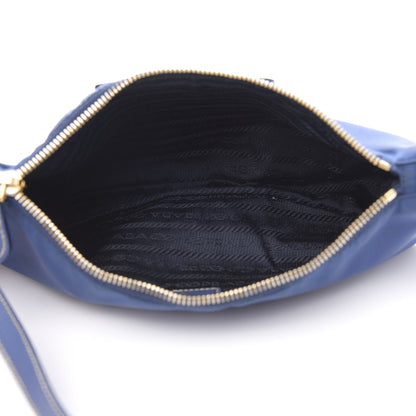 Prada Tessuto Nylon Saffiano Pochette Bag Bluette 5 of 10
