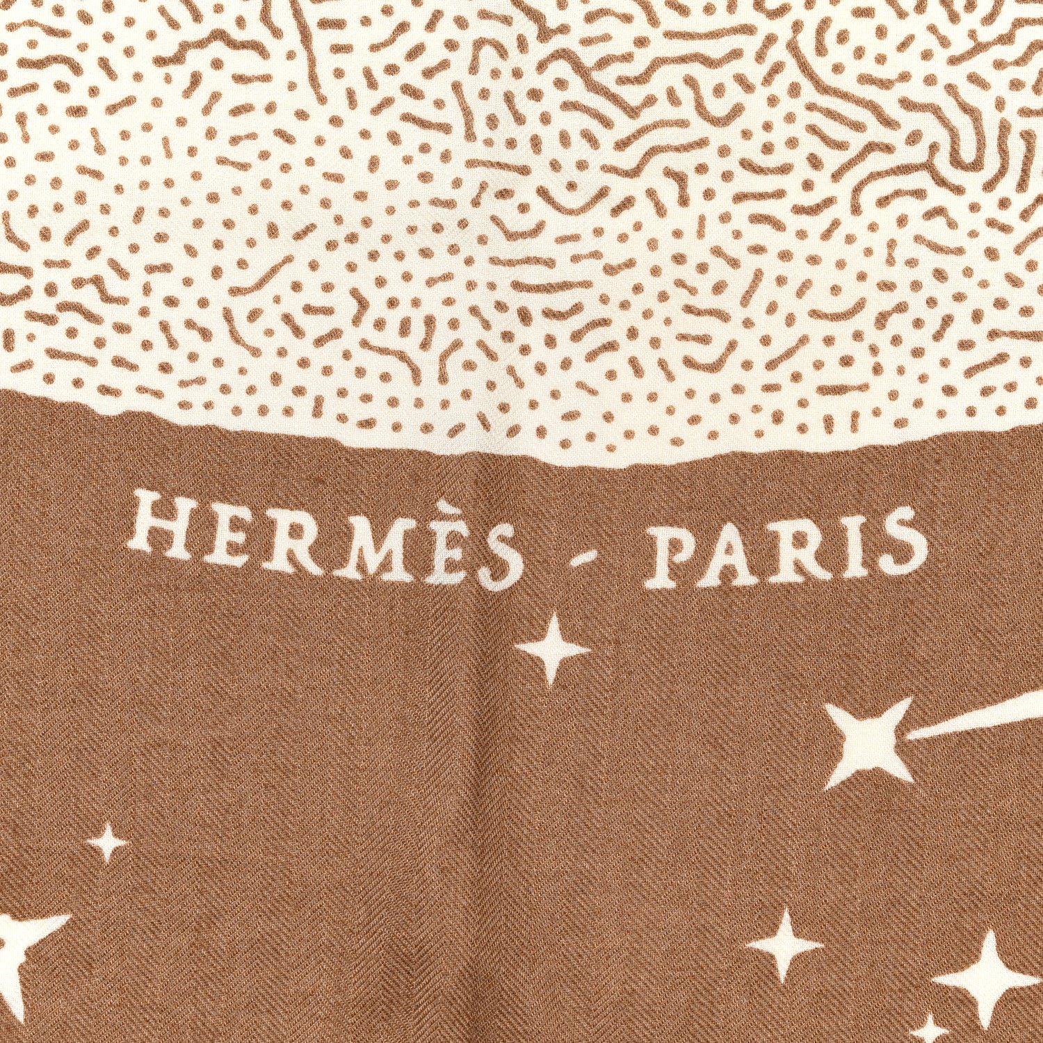 Hermes Silk Cashmere Clair De Lune Shawl 140 Camel White 2 of 5