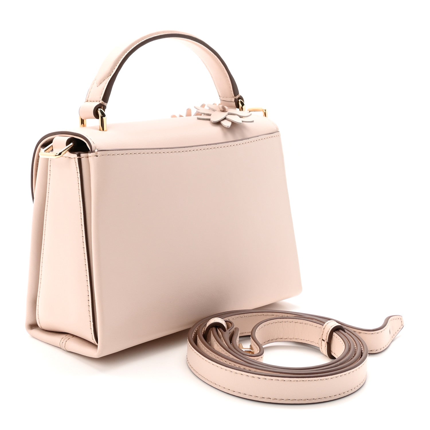 Mulberry High Gloss Calfskin Flowers Lana Small Top Handle Blossom Pink 3 of 9