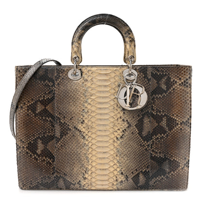 Christian Dior Snakeskin Extra Large Lady Dior Beige 1 of 10