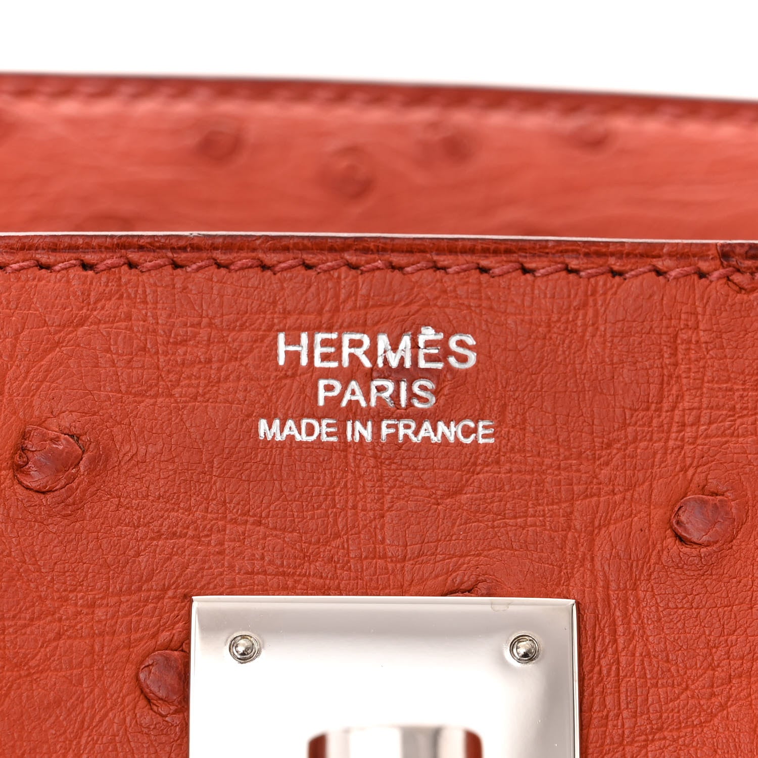 Hermes Ostrich Birkin 30 Brique 6 of 12