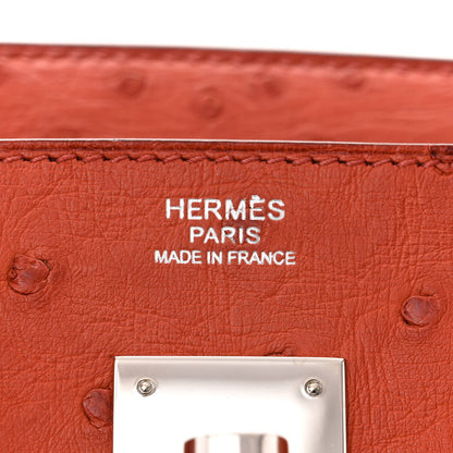 Hermes Ostrich Birkin 30 Brique 6 of 12