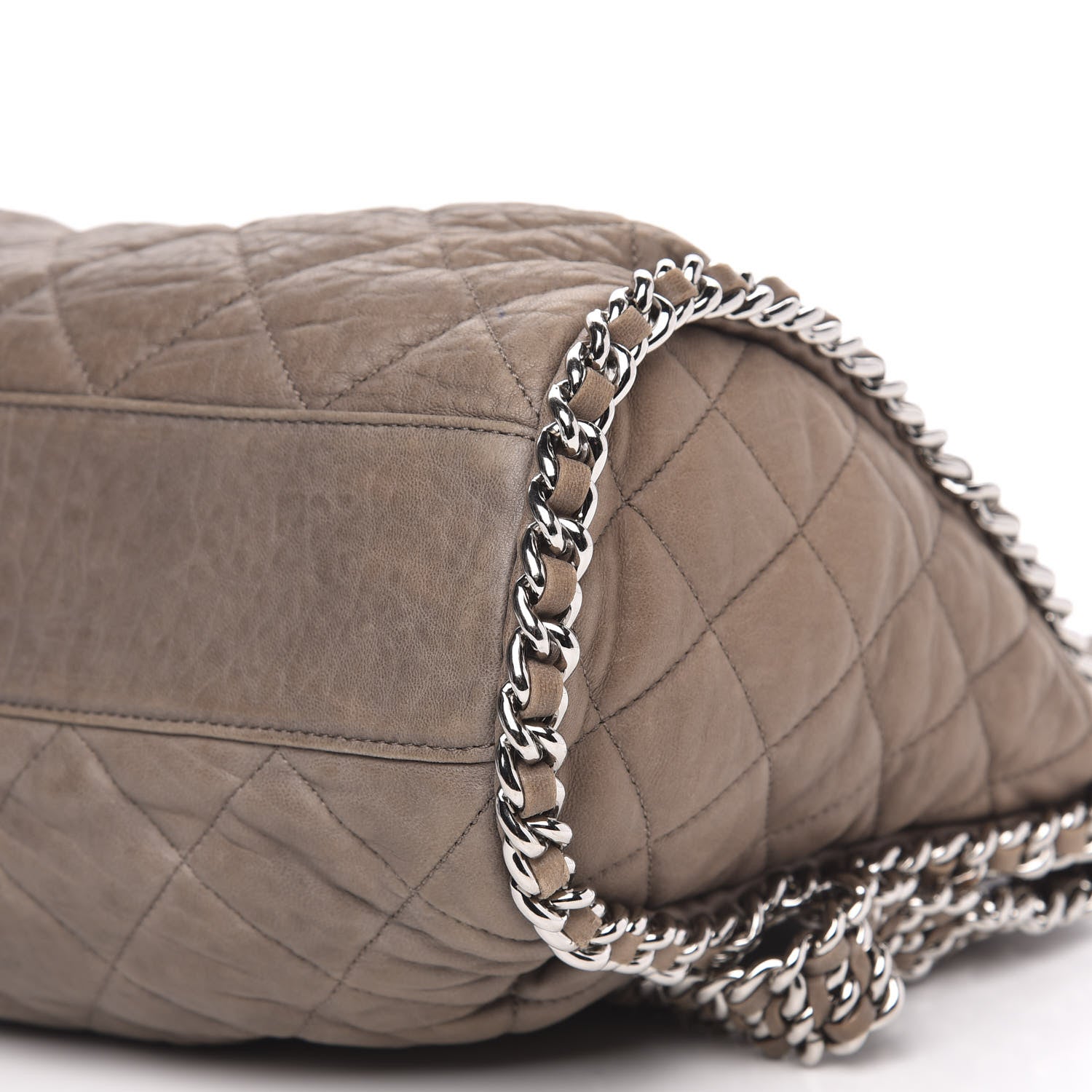 Chanel Washed Lambskin Chain Around Hobo Taupe 10 of 12