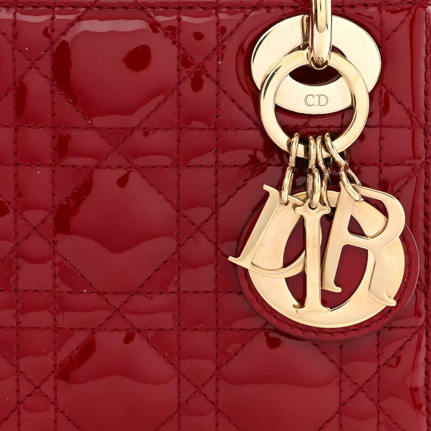 Christian Dior Patent Cannage Mini Lady Dior Red 8 of 10