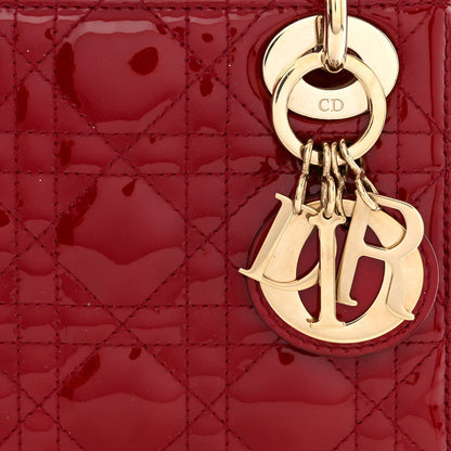 Christian Dior Patent Cannage Mini Lady Dior Red 8 of 10