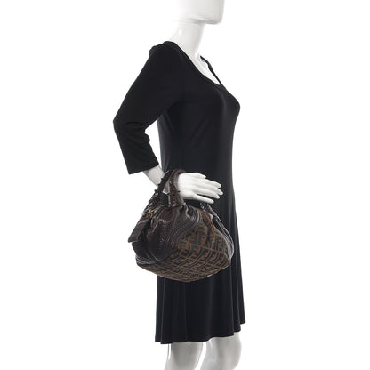 Fendi Zucca Nappa Nuvolata Vitello Tortuga Spy Bowler Tobacco Moro 2 of 11