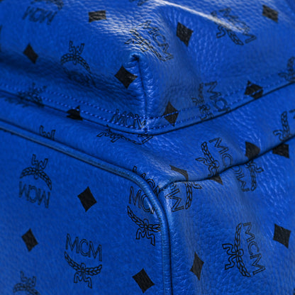 MCM Visetos Studded Medium Stark M Logo Collection Backpack Blue 8 of 12