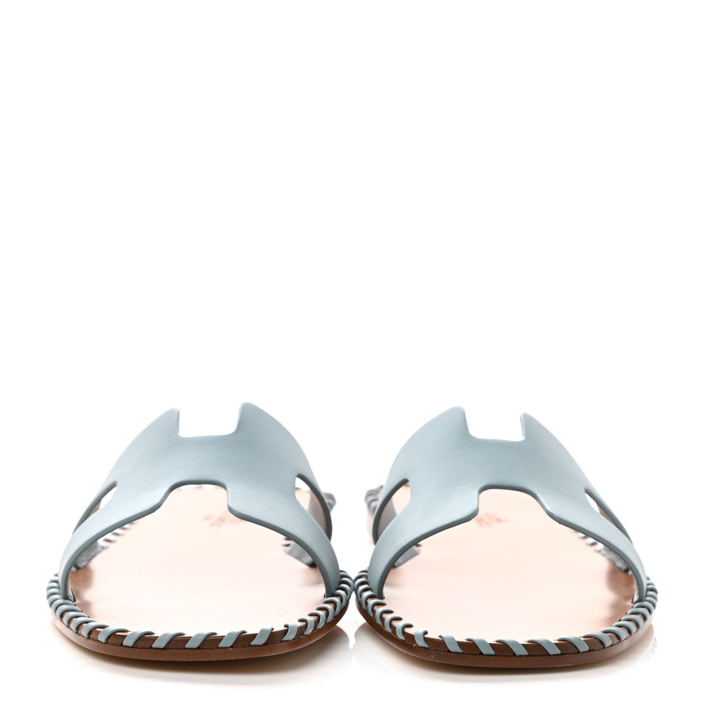 Box Calfskin Braided Oran Sandals 36.5 Vert D'Eau