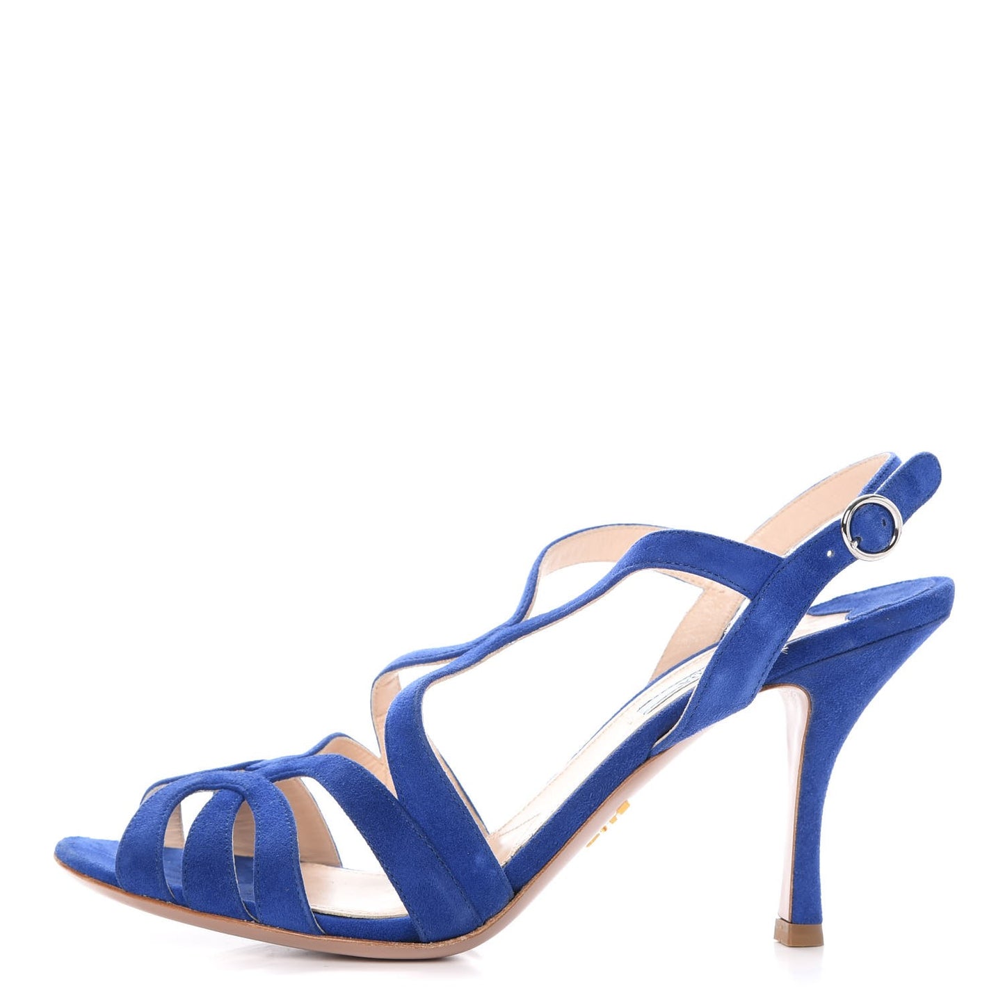 Suede Wavy Sandals 39.5 Blue