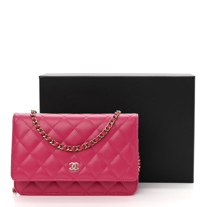 Chanel Caviar Quilted Wallet On Chain WOC Fuchsia 12 of 12