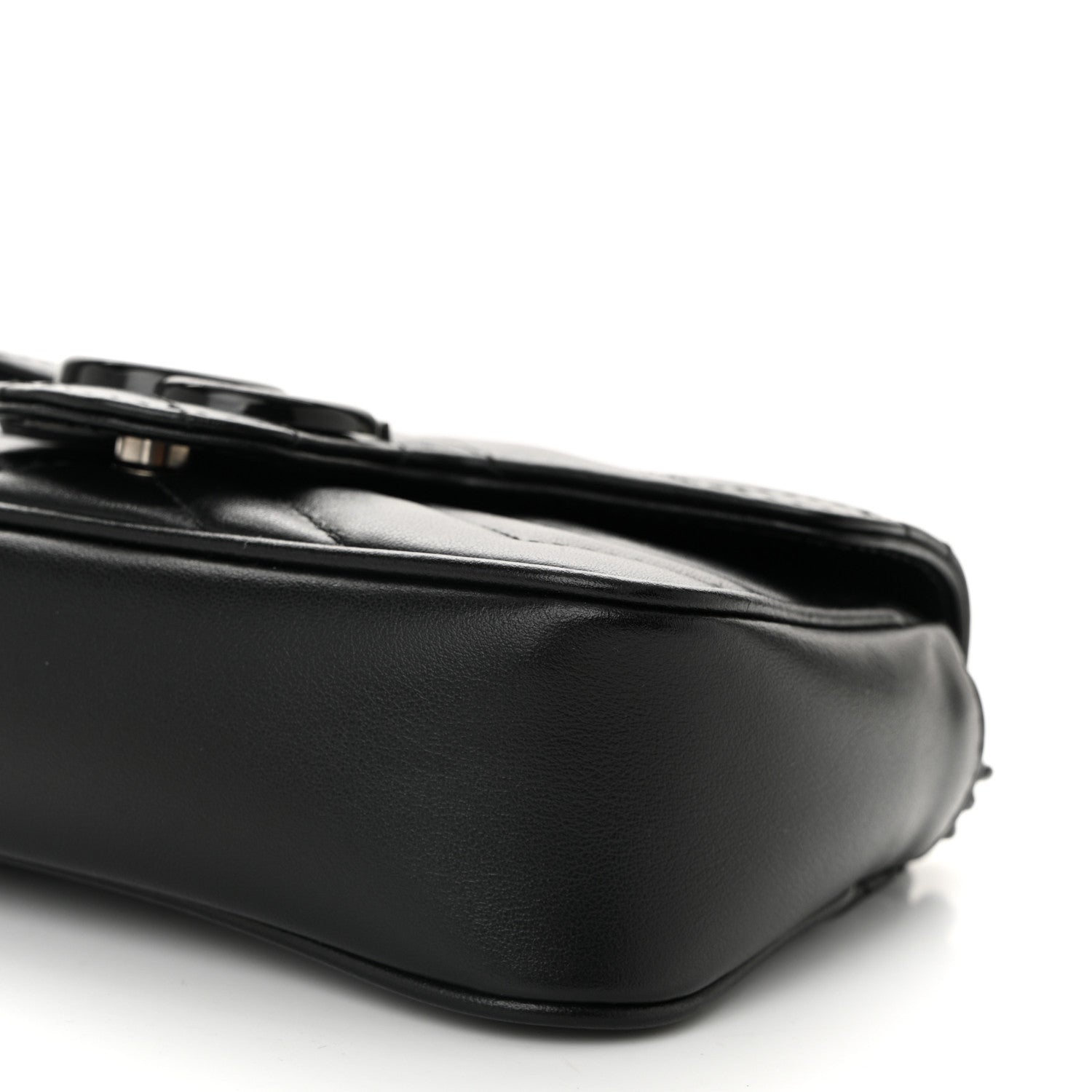 Gucci Calfskin Matelasse Monochrome GG Marmont Chain Belt Bag Black 10 of 10
