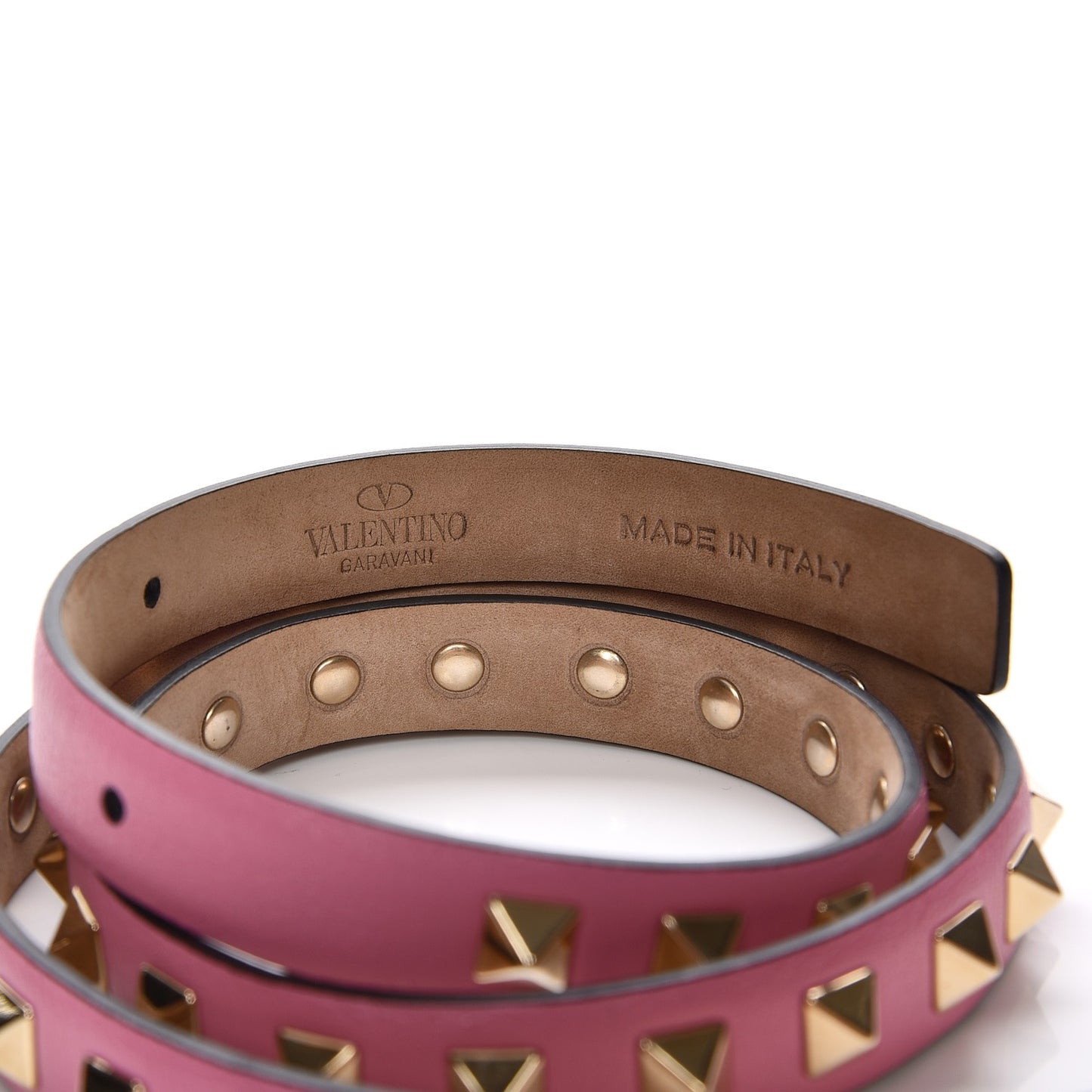Calfskin Rockstud Belt 80 32 Pink