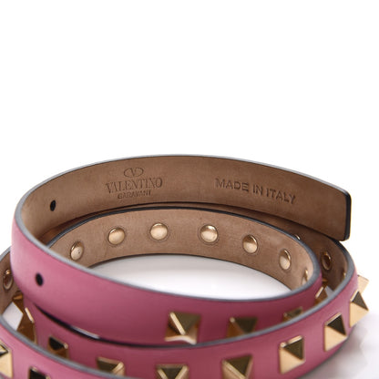 Valentino Garavani Calfskin Rockstud Belt 80 32 Pink 3 of 6