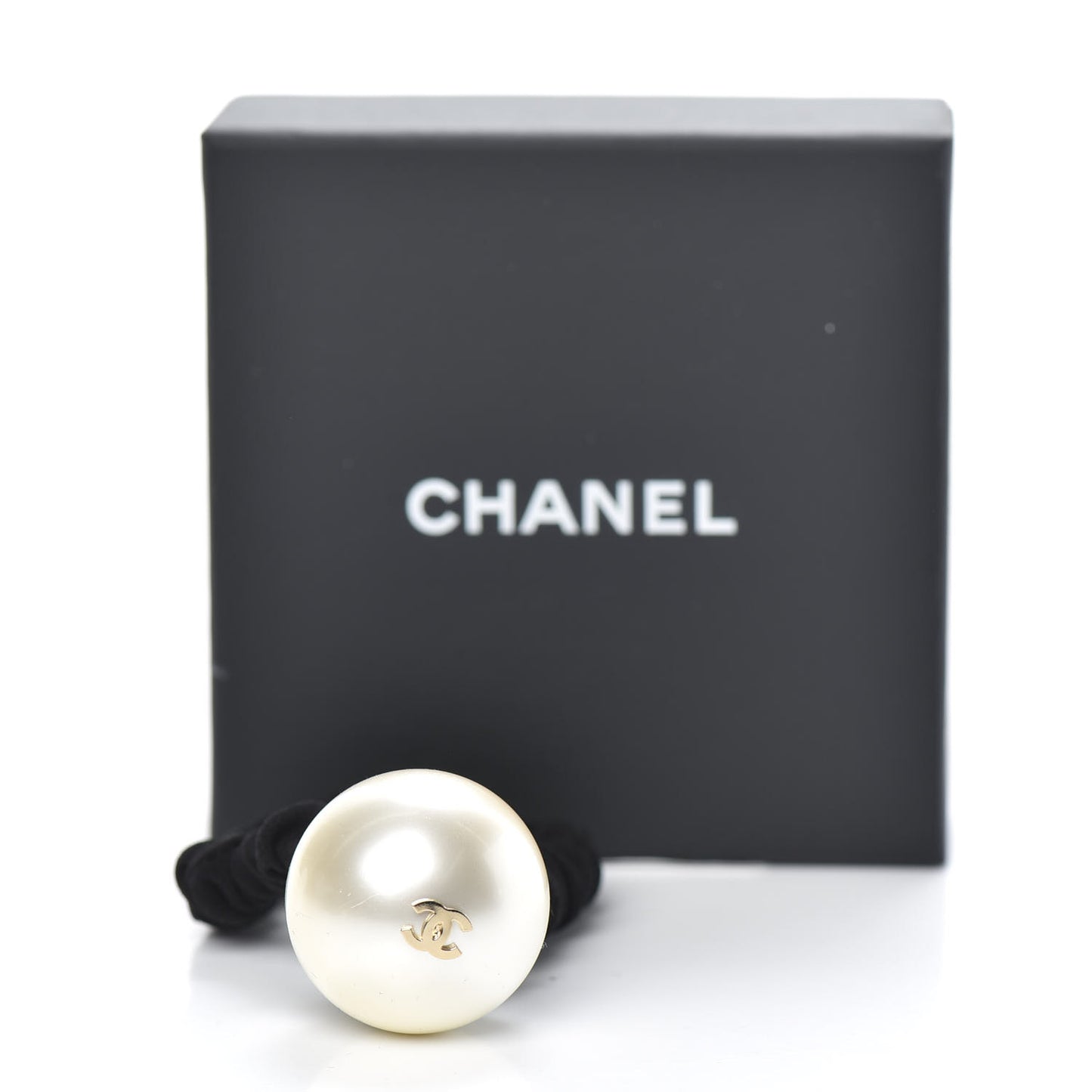 Pearl CC Hair Tie Black Gold Pearly White