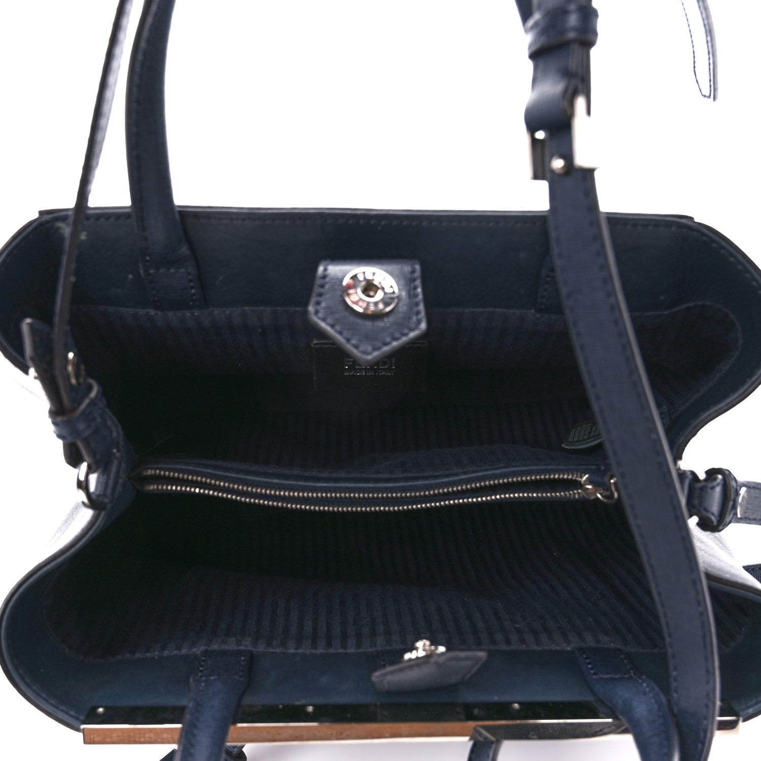 Fendi Vitello Elite Petite 2Jours Tote Lavagna 5 of 12