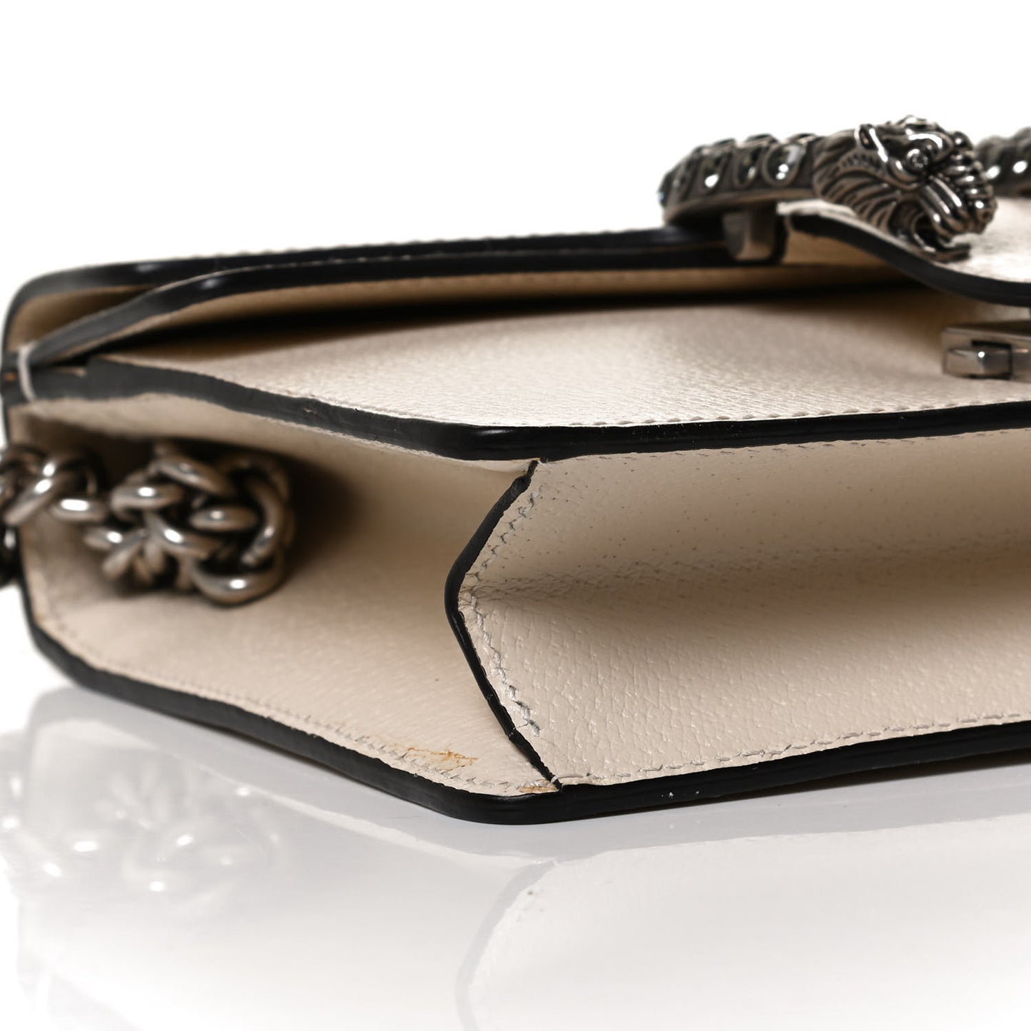 Textured Calfskin Crystal Mini Dionysus Shoulder Bag Mystic White