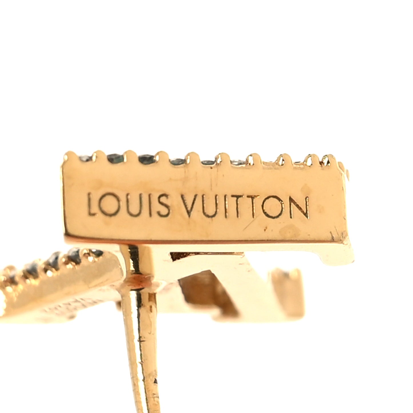 Metal Crystal LV Iconic Earrings Gold