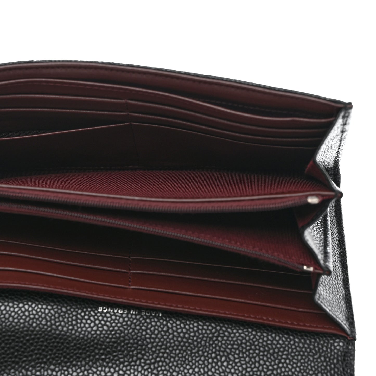 Caviar Quilted Large Gusset Flap Wallet Black