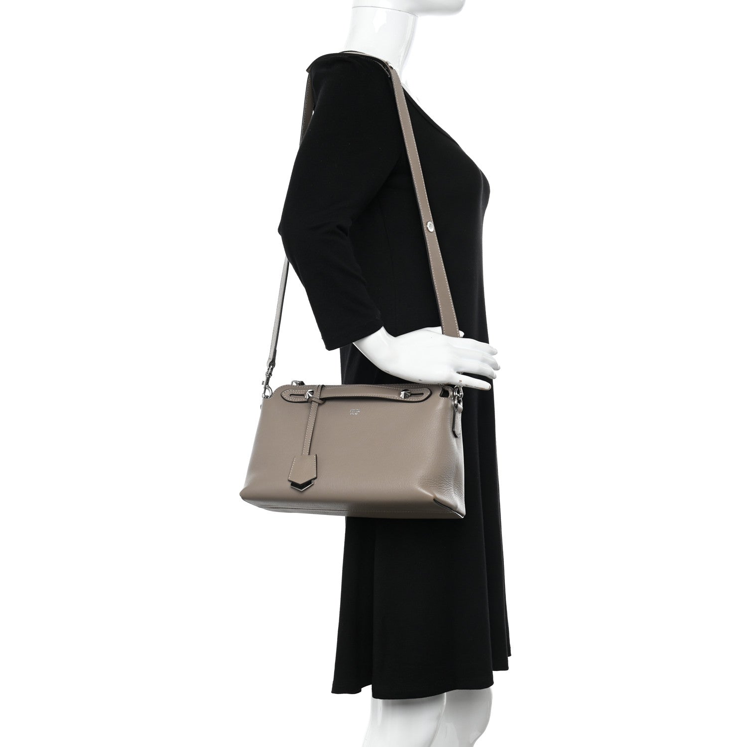 Fendi Vitello Dolce Medium By The Way Boston Bag Tortora 2 of 11