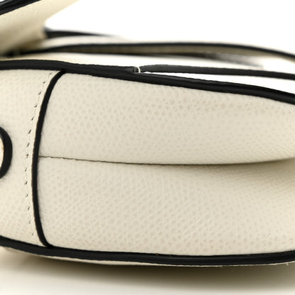 Christian Dior Grained Calfskin Mini Saddle Bag White 9 of 10