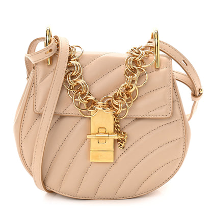 Chloe Calfskin Quilted Mini Drew Bijou Shoulder Bag Pearl Beige 1 of 10