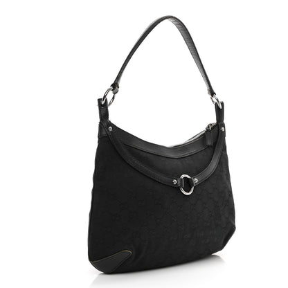 Gucci Monogram Horsebit Hobo Black 4 of 34