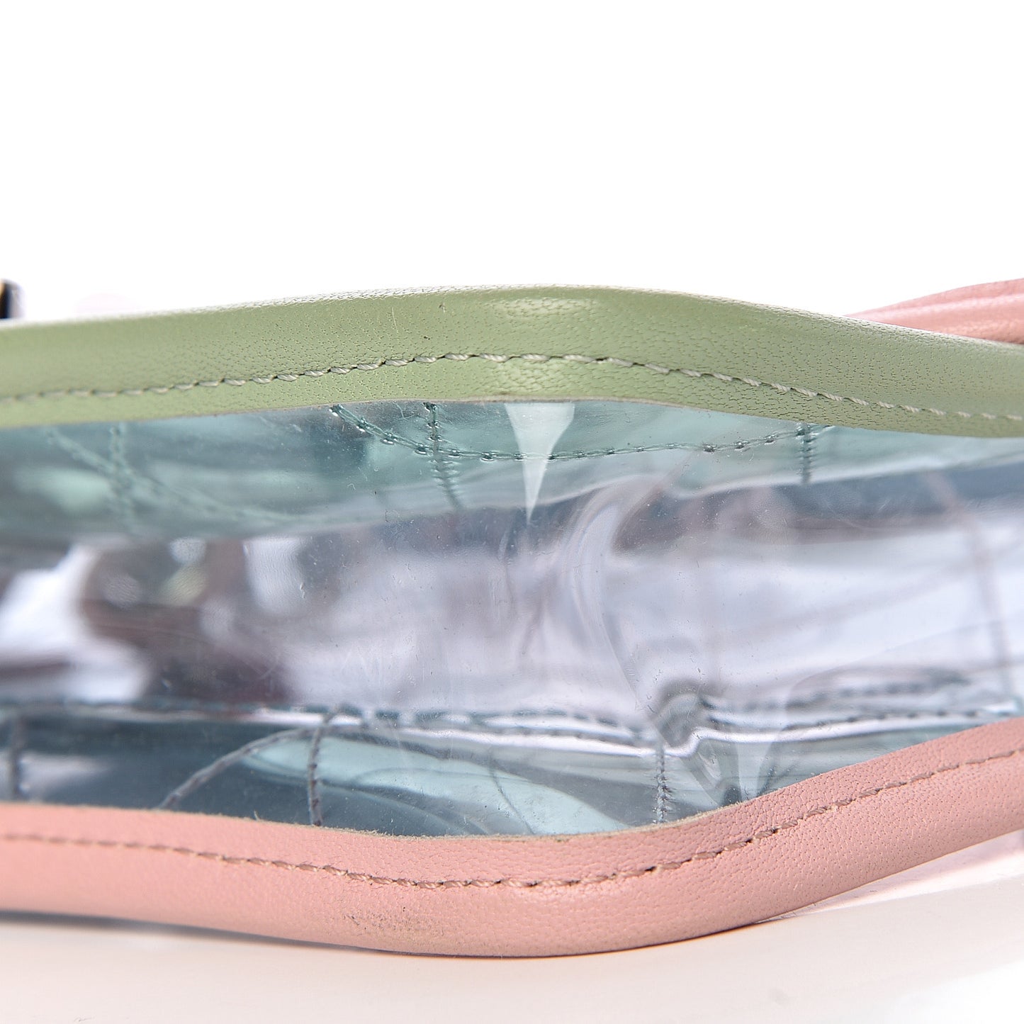 Lambskin PVC Quilted Mini Coco Splash Flap Blue Green