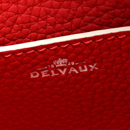 Delvaux Taurillon Mini Pin Daily Surpique Bucket Red White 6 of 8