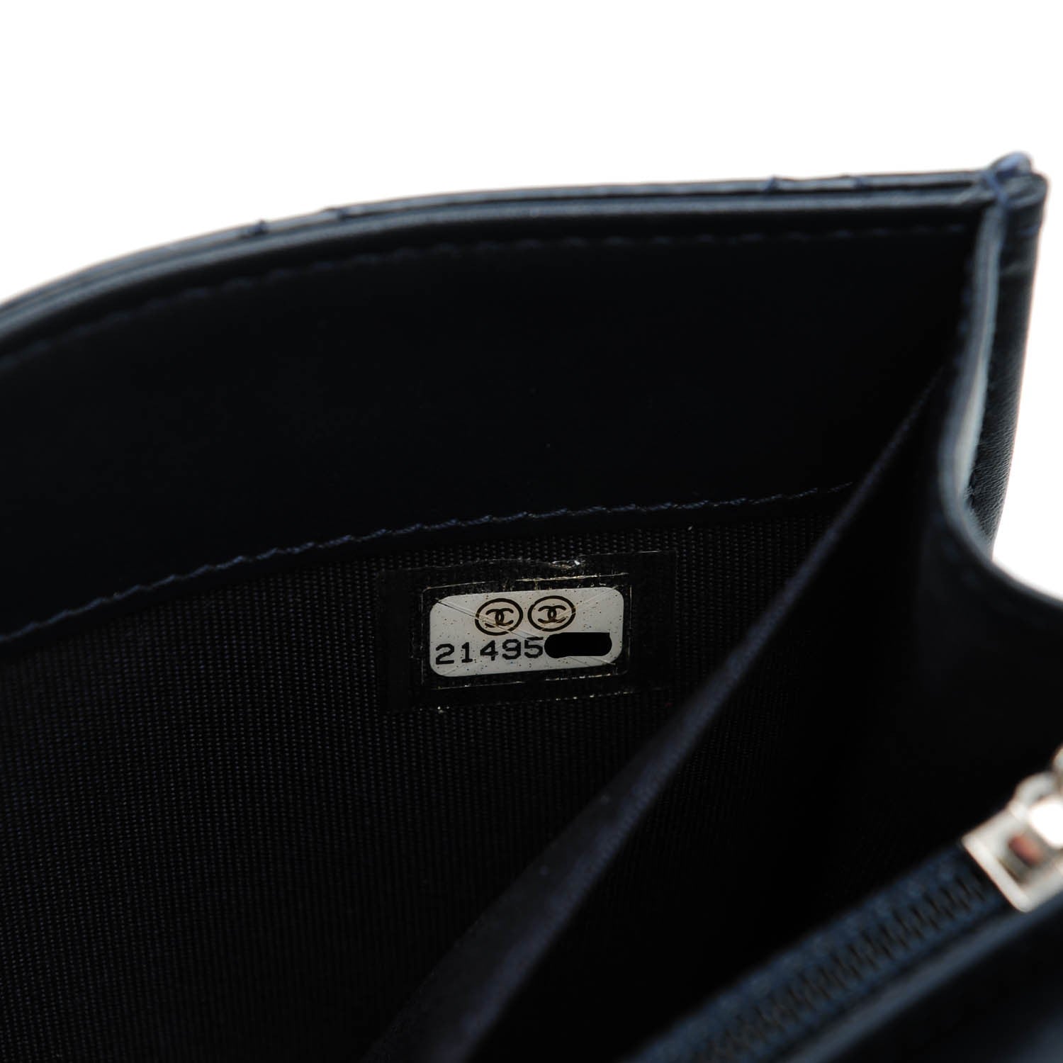 Chanel Patent Quilted Wallet On Removable Chain Navy Blue 9 of 9
