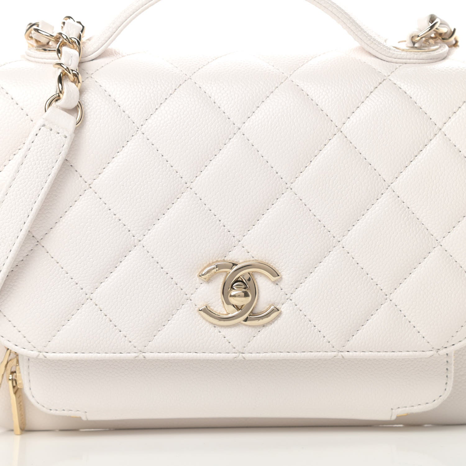 Chanel Caviar Quilted Medium Business Affinity Flap White 8 of 12