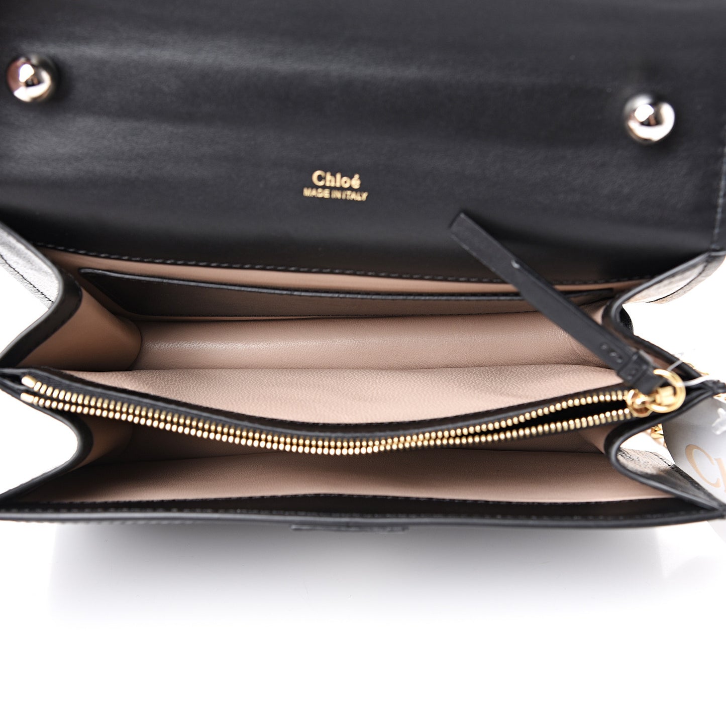 Shiny Goatskin Calfskin Aby Chain Shoulder Bag Black
